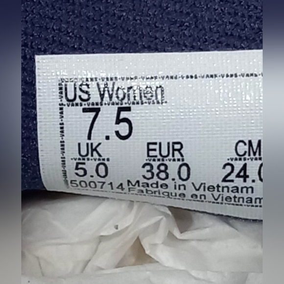 Vans Asher Slip-on Flowers Eclipse Navy Sneakers Size 7.5 Like New MSRP $75 - Picture 9 of 9